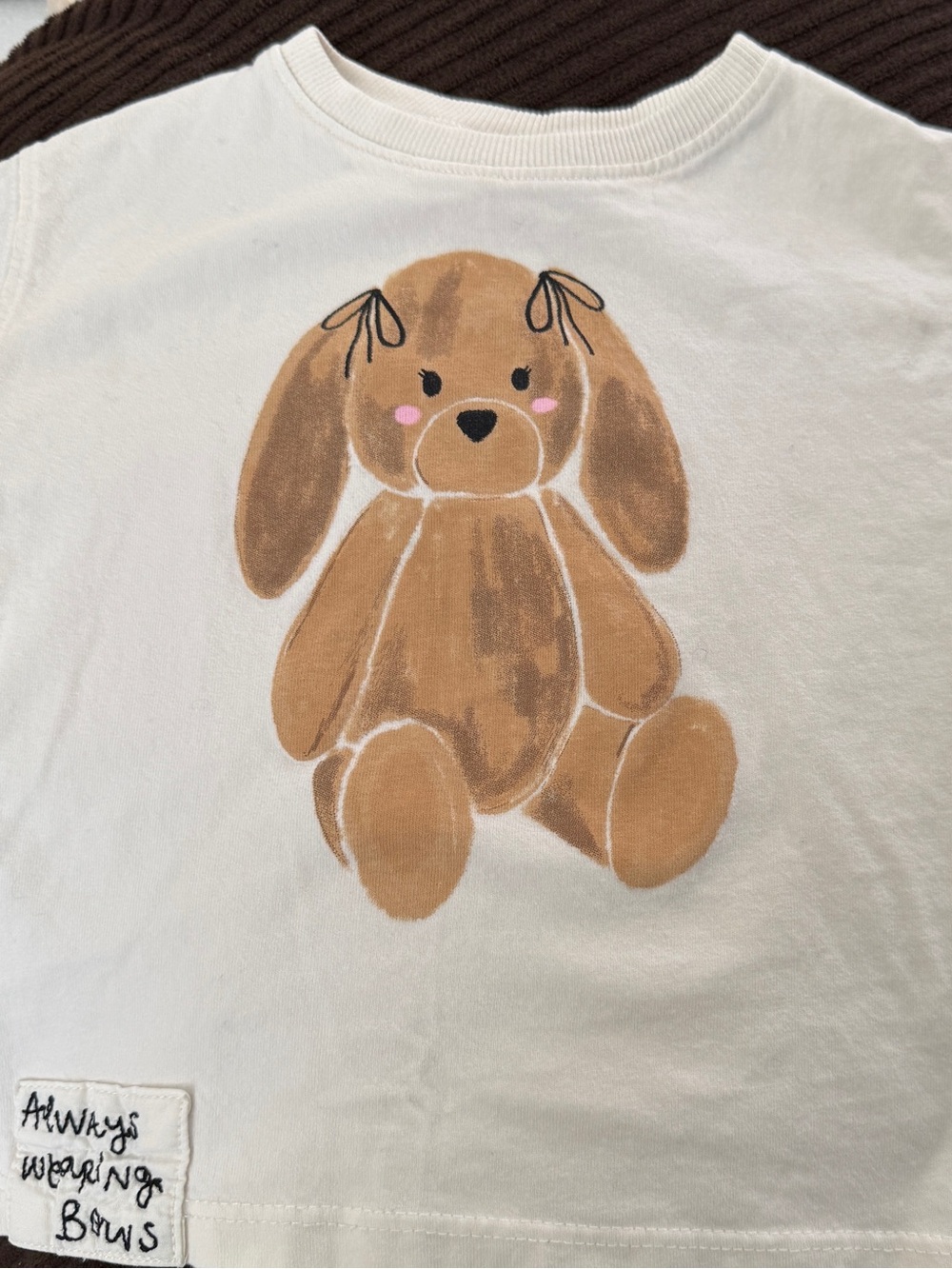 ZARA “Always wearing bows” super cute teddy bear t-shirt Size 1 1/2yr